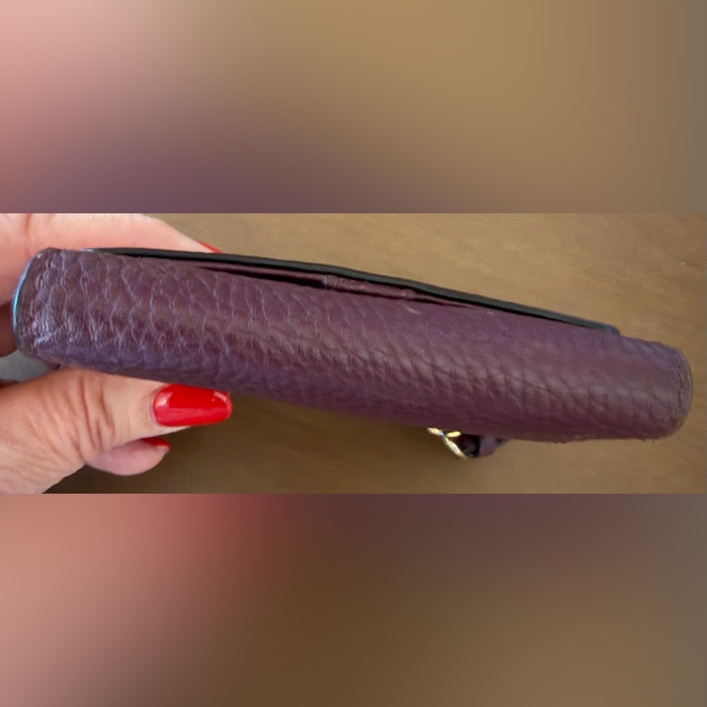 **SALE**Kate Spade Deep Purple Pebbled Leather Small Wallet - Picture 5 of 14